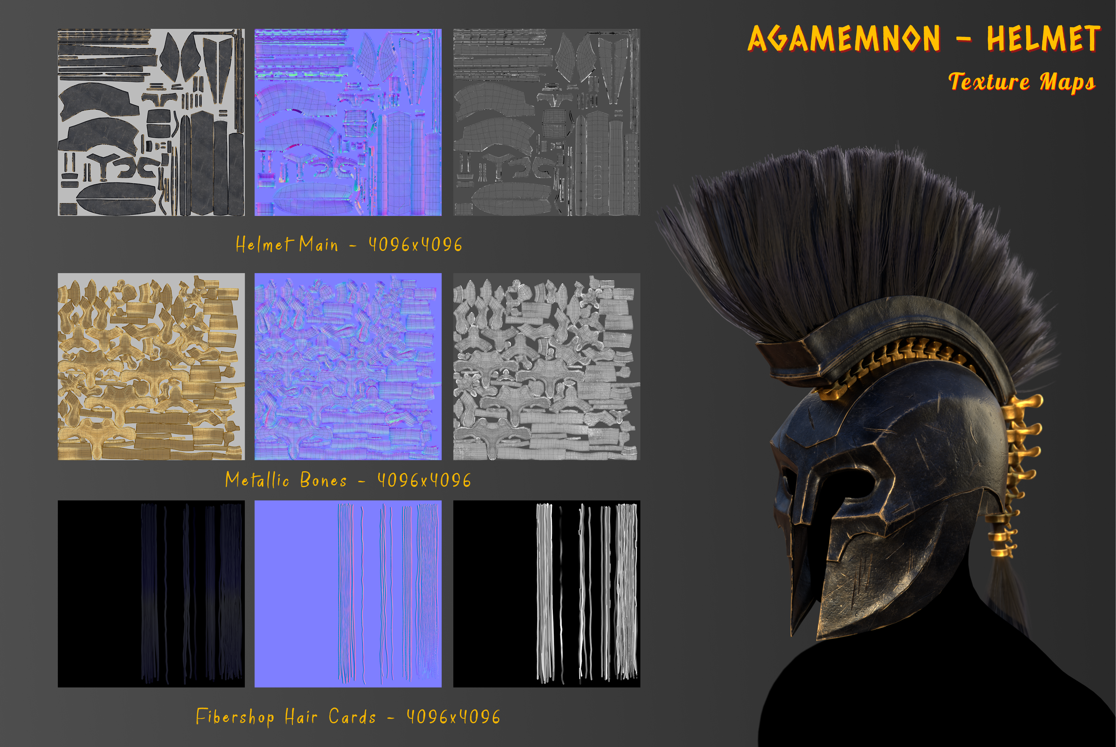 Odyssey Agamemnon Helmet - Game Ready 3D Asset