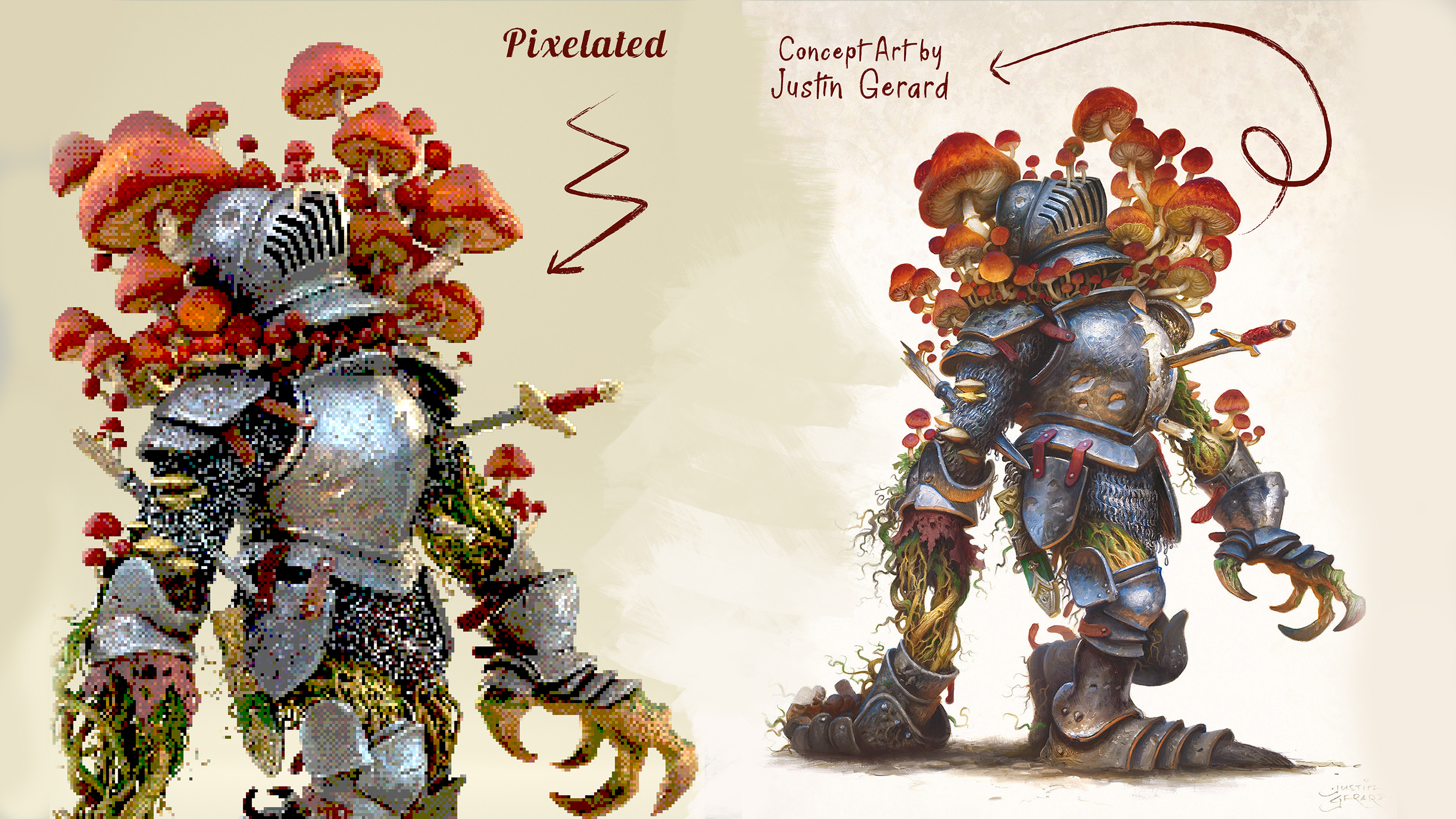 Pixelated Effect and Original Concept Art