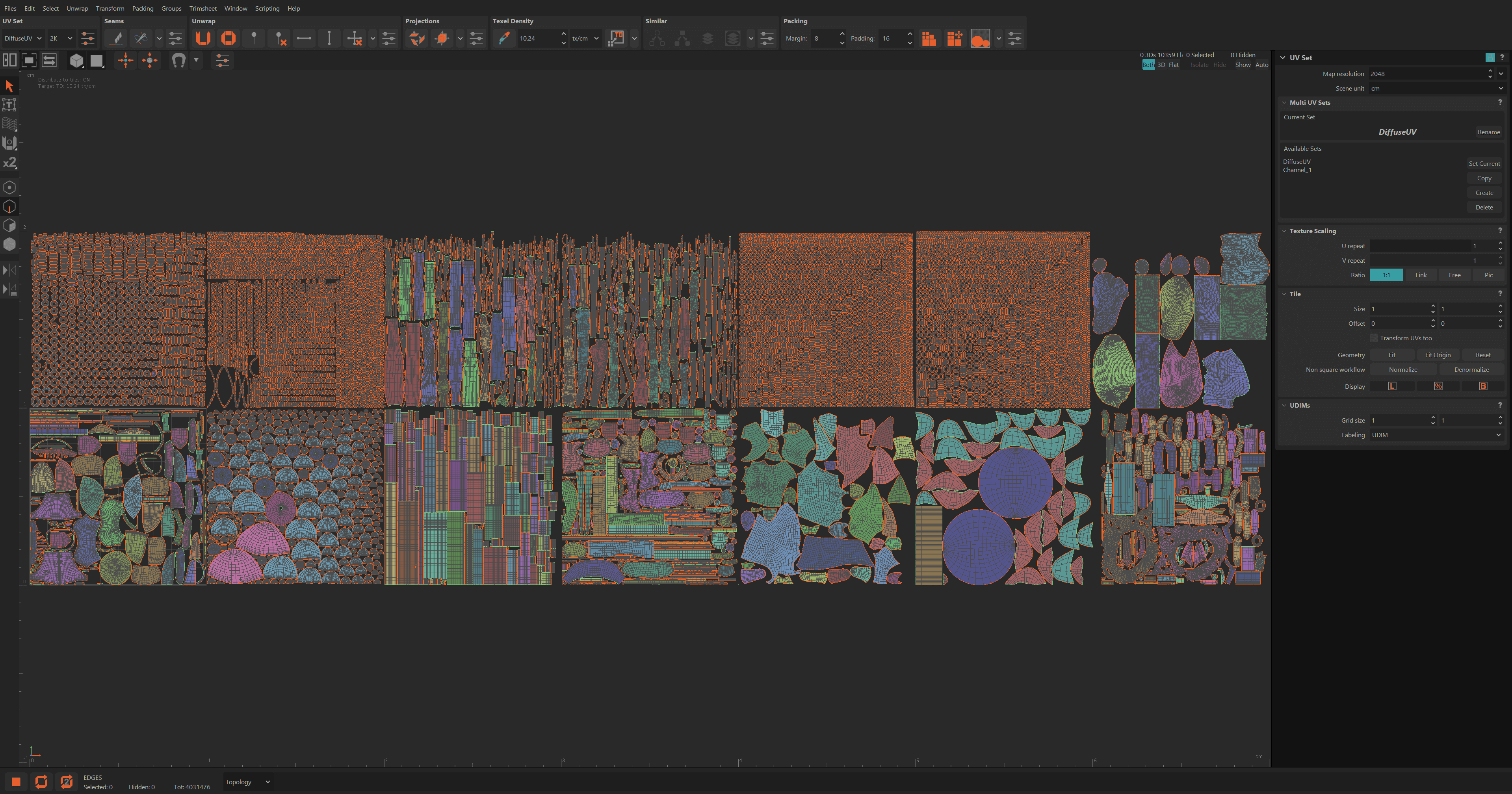 RizomUV - UDIM tiles
